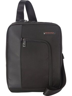 Briggs & Riley Black Men's Vertical Travel Messenger Sling Bag